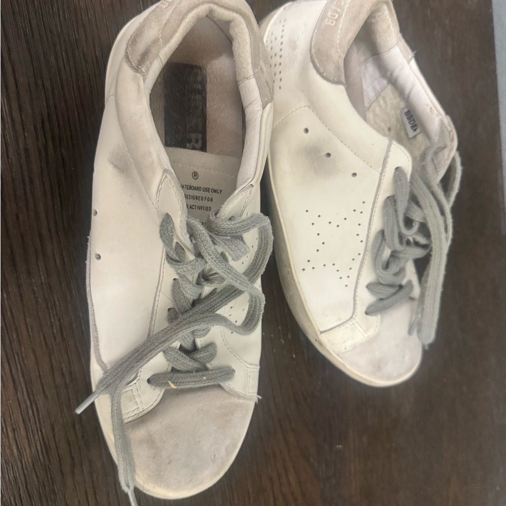 Golden Goose White and Gray Sneakers